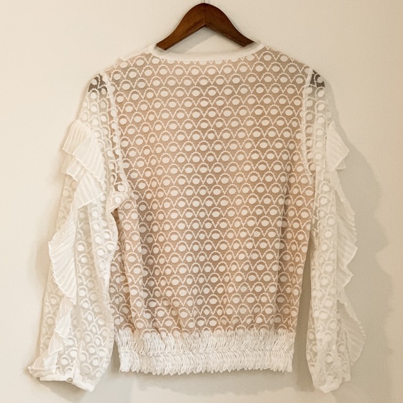 lace and frills asymmetrical blouse - Picture 6 of 7